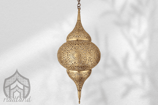 Beautifully-handcrafted-brass-ceiling pendant-with-an elegant-one-of-a-kind design