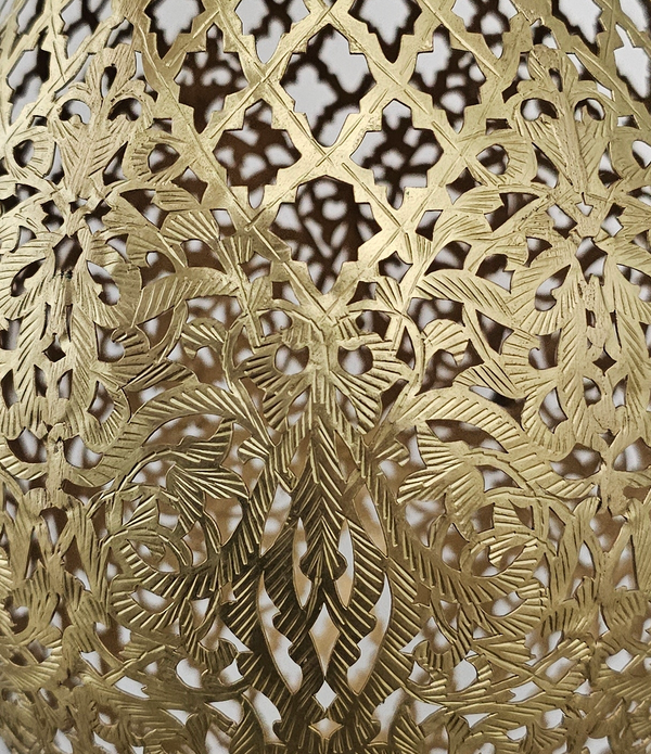 Close-up view of a brass product pattern showcasing facinqting details