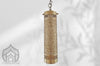 Handcrafted brass hanging lamp in tube shape that has a elegant and distinctive design