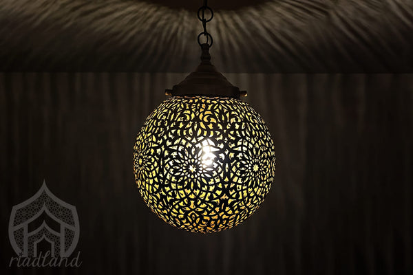 Small exotic handcrafted hanging lamp with a distinctive and stylish design perfect for small rooms